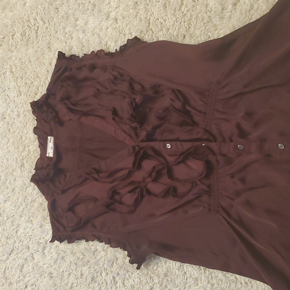 5 For $25 Converse Button Up Ruffled Sleeveless Top Womens‎ Size Large Purple